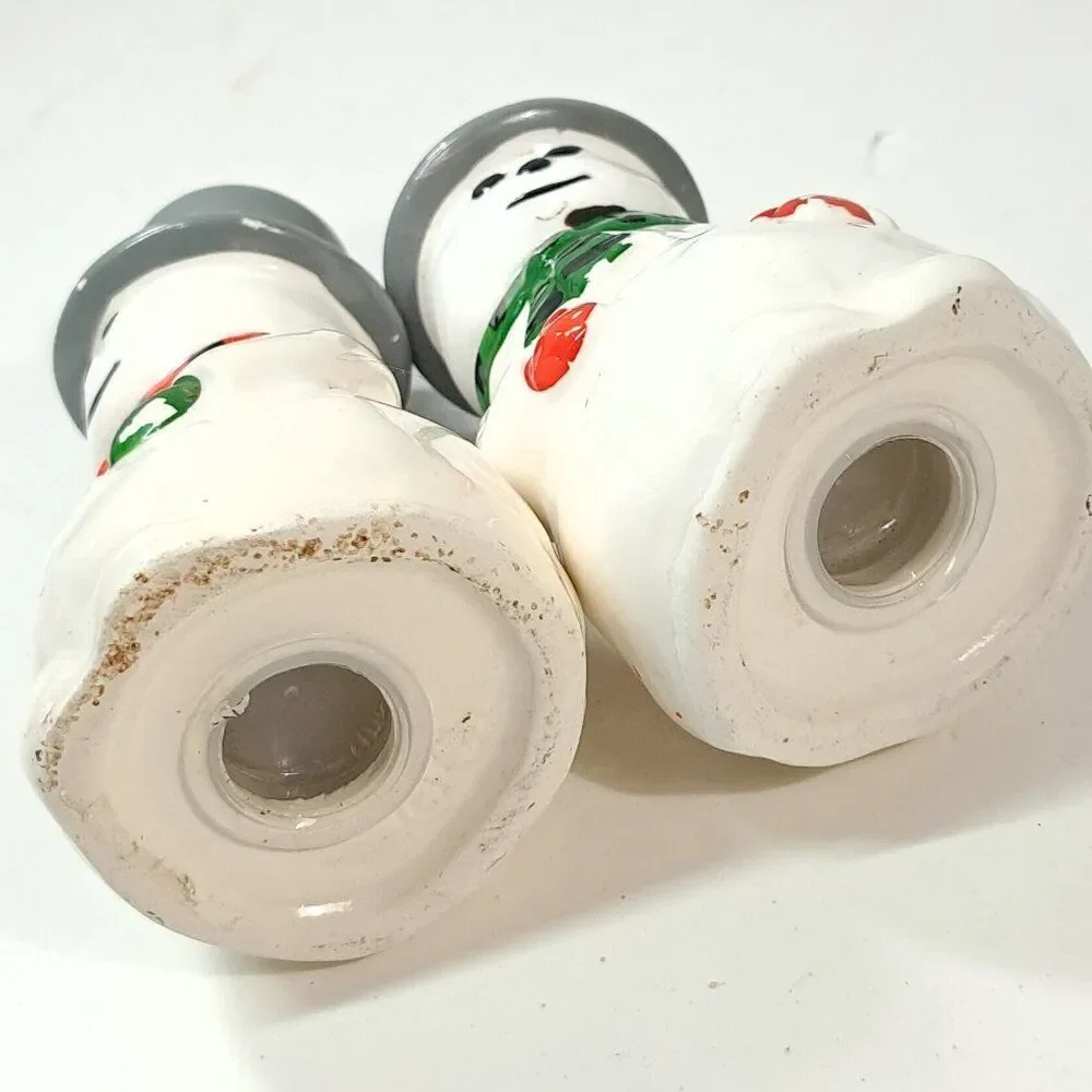 Toscany Collection Snowman salt & Pepper shakers Japan ceramic Christmas Vintage